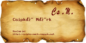 Csipkó Márk névjegykártya